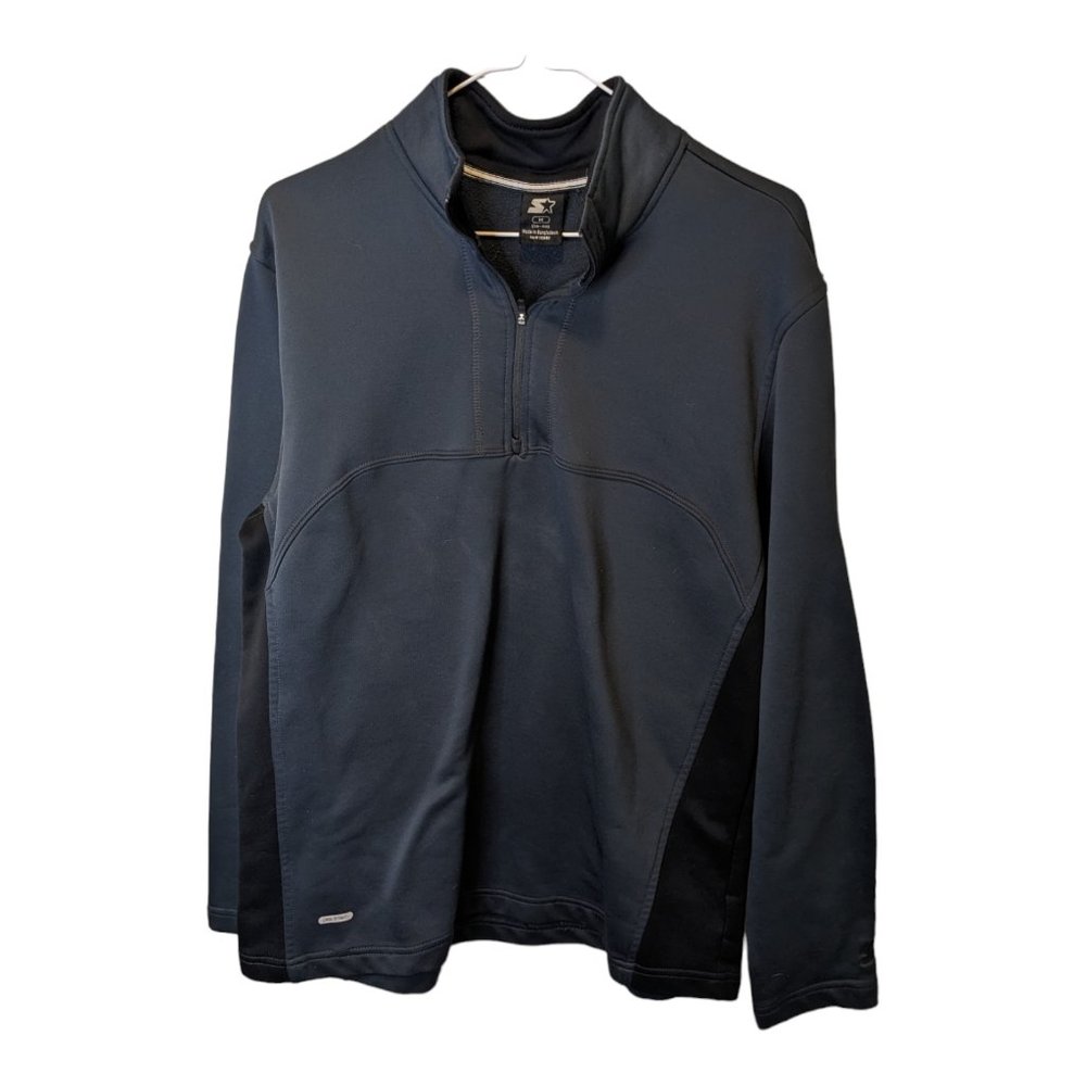 Starter Dri-Star Men's Jacket Hoodie Pullover High Collar Gray & Black Size M.